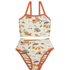Toddler Reversible Two-Piece Swimsuit - Beach Life & Stripes